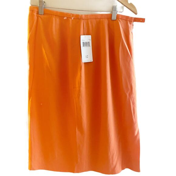 Dana Buchman Silk Blend Orange Career Skirt Women's Size 12 NWT - Picture 2 of 7